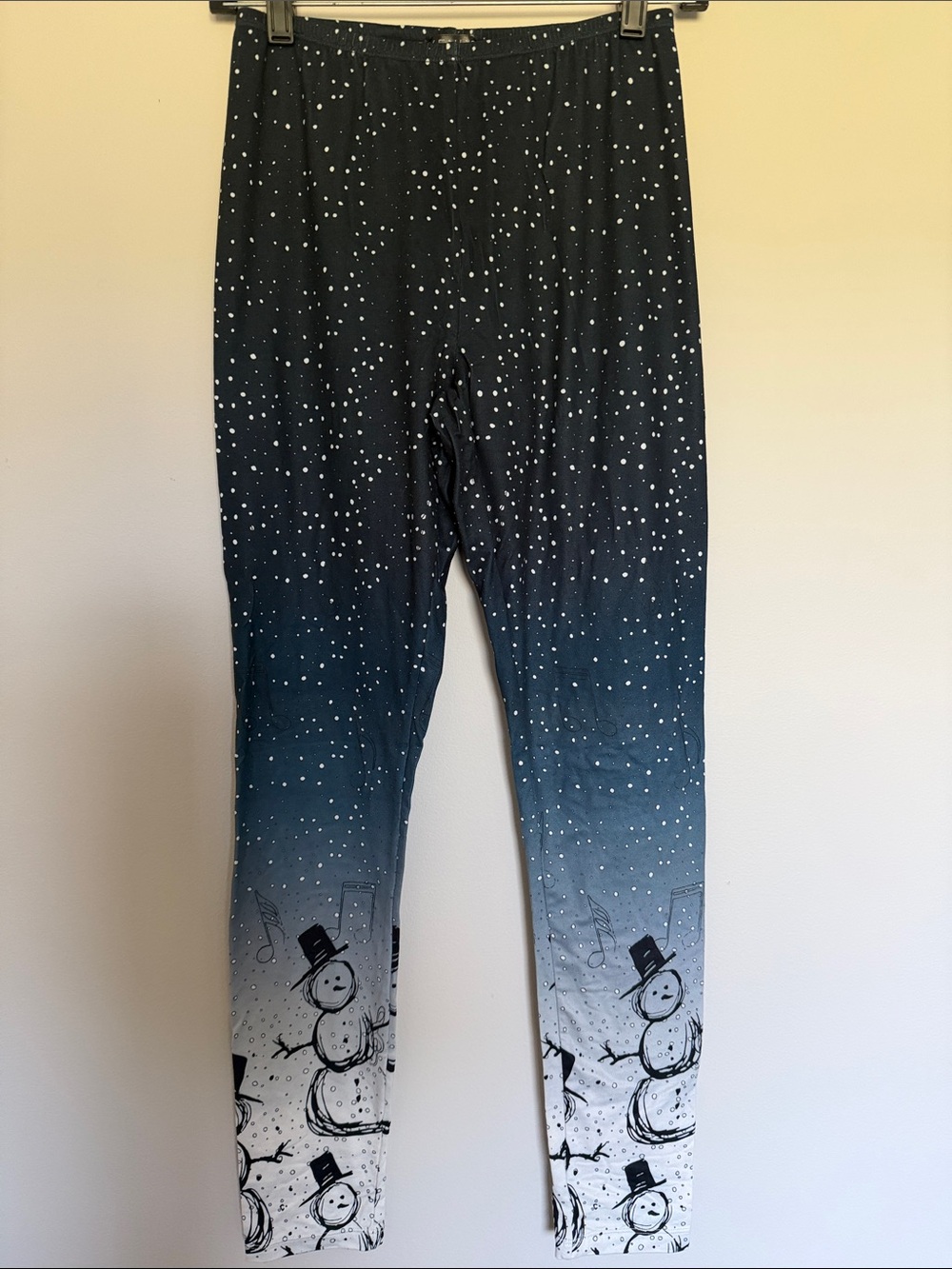 Womens Navy Ombre Snowman Leggings